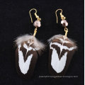 Popular Wholesale Natural Metal Feather Earrings